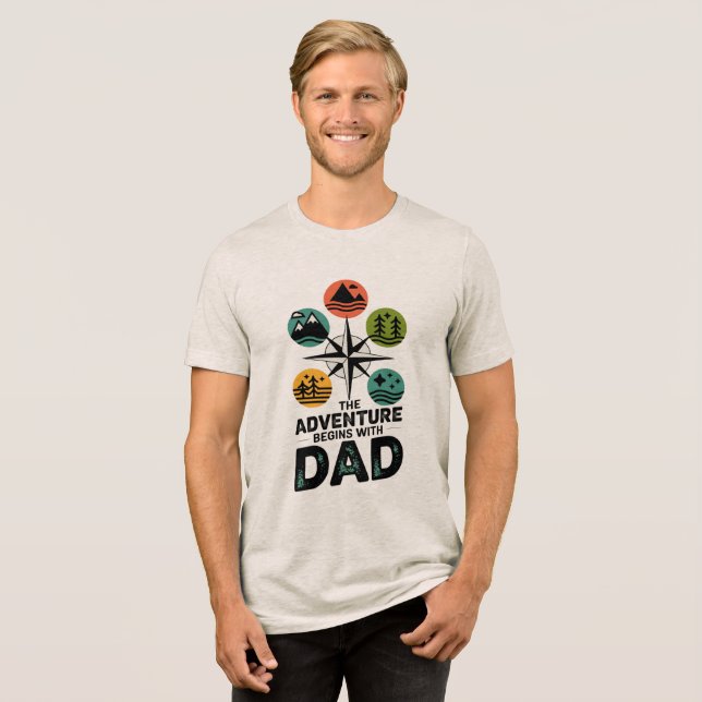 T-shirt En Tri-matière L'aventure commence avec papa (Recto plein)