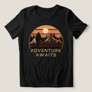 T-shirt En Tri-matière L'aventure commence Camping Randonnée, l'aventure