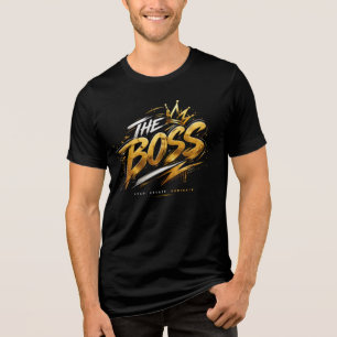 T-shirt En Tri-matière Le Boss Crown – Chemise de pouvoir Streetwear doré