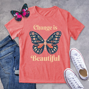 T-shirt En Tri-matière Le Changement Est Une Belle Chemise Papillon D'Art