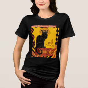 T-shirt En Tri-matière Le Chat Noir DAmour avec bordure ethnique