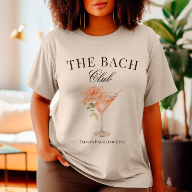 T-shirt En Tri-matière Le Cocktail Bach Club Blush (Blush Cocktail Bachelorette Tshirt)