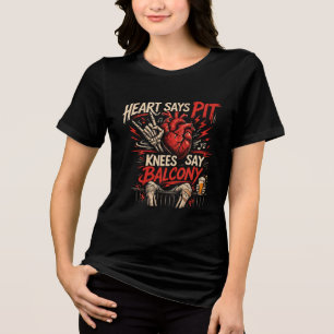T-shirt En Tri-matière Le cœur dit fosse, les genoux disent balcon, conce