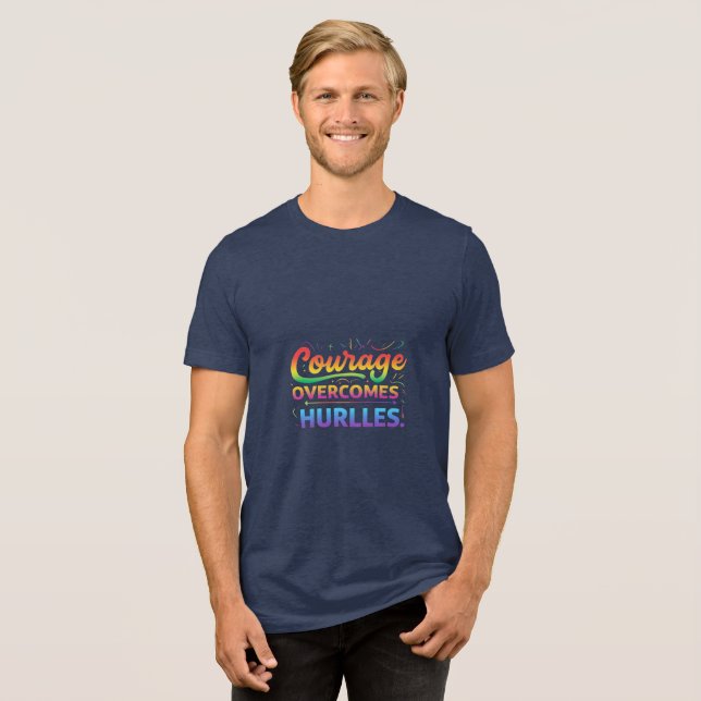 T-shirt En Tri-matière Le courage surmonte les obstacles (Recto plein)