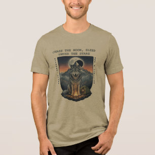 T-shirt En Tri-matière Le Gardien Nocturne : Personnalisez Loup Minuit