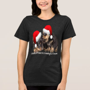 T-shirt En Tri-matière Le Père Paws Arrive en Ville Mignon Rottweiler Noë