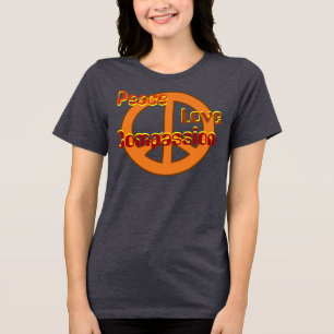 T-shirt En Tri-matière Le signe de la paix et les mots La compassion de l
