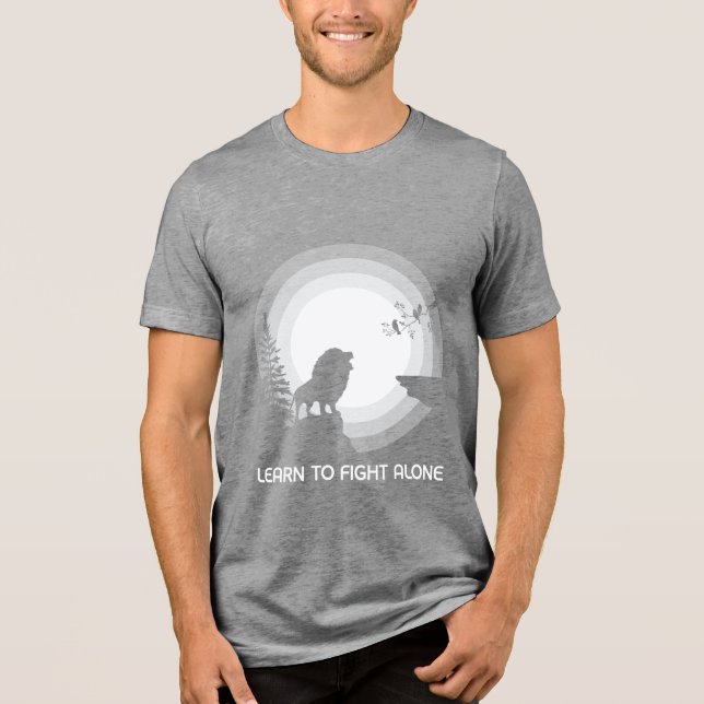 T-shirt En Tri-matière Learn to Fight Alone – Lion Under Moonlight (Recto)