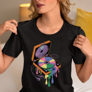 T-shirt En Tri-matière Lecteur de disques coloré fondu