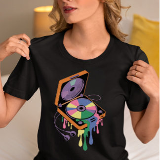 T-shirt En Tri-matière Lecteur de disques coloré fondu