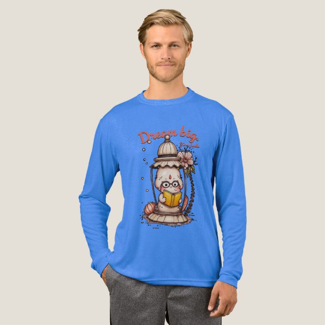 T-shirt En Tri-matière Lecture Whimsical Bouddha Lantern Design (Recto complet)