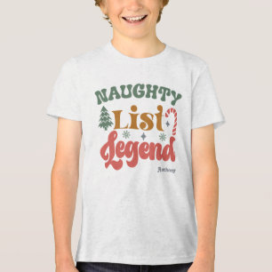 T-shirt En Tri-matière Légende de la Liste Vilains Enfants Noël Rétro