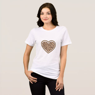 T-shirt En Tri-matière Leopard du coeur des femmes