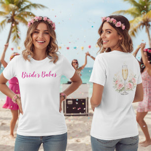 T-shirt En Tri-matière Les Bébés de la Mariée Champagne Rose Soirée d'Ent