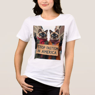 T-shirt En Tri-matière Les chats disent stop fascisme politique
