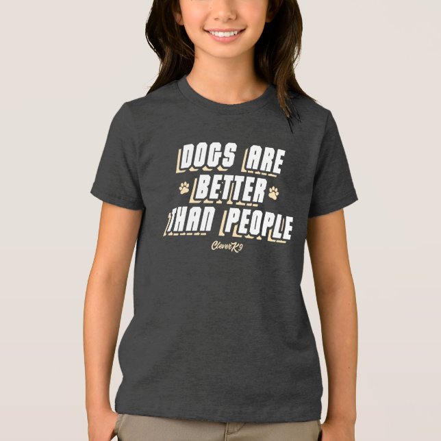 T-shirt En Tri-matière Les Chiens Sont Meilleurs [Wht/Crm] (Recto)