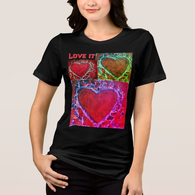 T-shirt En Tri-matière Les femmes "l'amour" multiples Coeurs" (Recto)