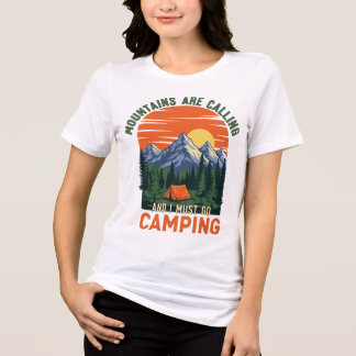 T-shirt En Tri-matière Les Montagnes Appelent Et Doivent Aller Camping Ra