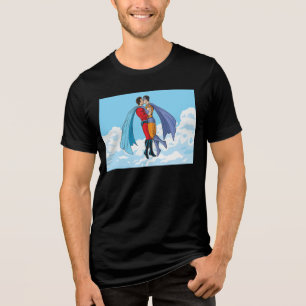 T-shirt En Tri-matière Les personnages s'embrassant de deux super-héros d