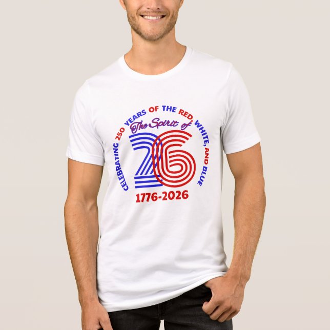 T-SHIRT  EN TRI-MATIÈRE L'ESPRIT DES 26 : CÉLÉBRER 250 ANS (Recto)