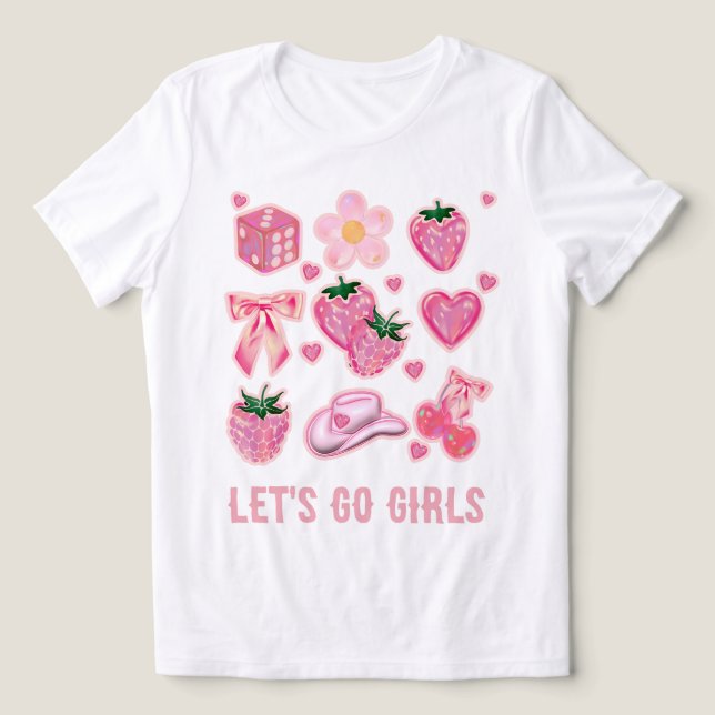 T-shirt En Tri-matière Lets Go Girls Disco Cowgirl Bachelorette Party (Design Recto)