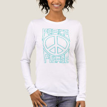 Lettre en contour turquoise « Paix s'il vous plaît