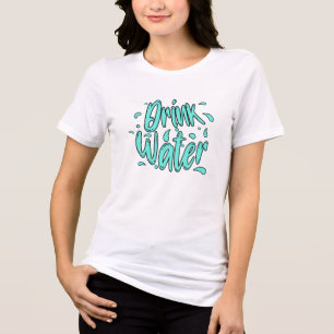 T-shirt En Tri-matière Lettre Manuscrite Boire de l'Eau