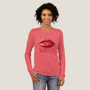 T-shirt En Tri-matière Lèvres rouges vibrantes avec motif XOXO