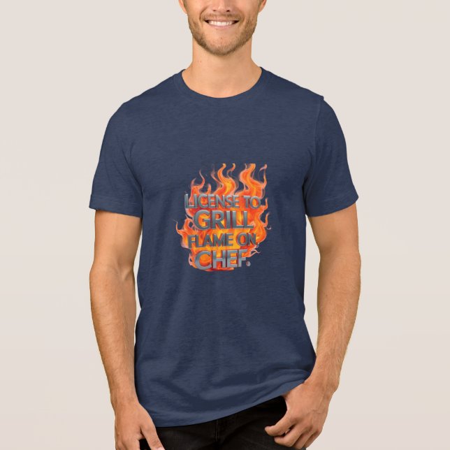 T-shirt En Tri-matière Licence de grill - Gras Flamme allumée, Chef Tee (Recto)