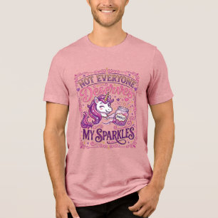 T-shirt En Tri-matière Licorne Tout le monde ne mérite pas mes paillettes