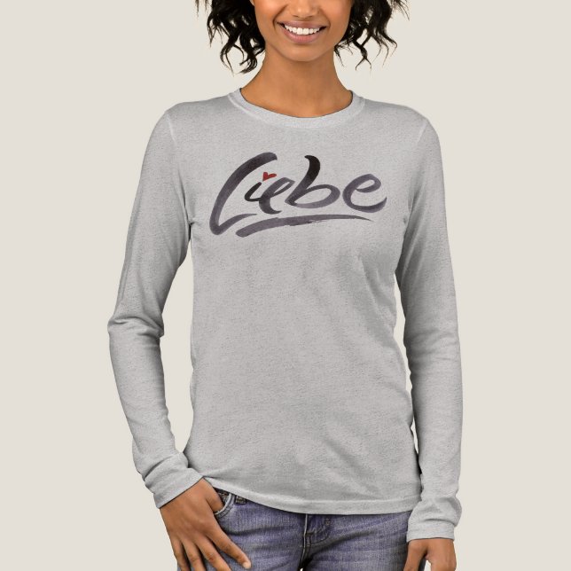 T-shirt En Tri-matière Liebe Allemand Love Calligraphy Letters (Recto)