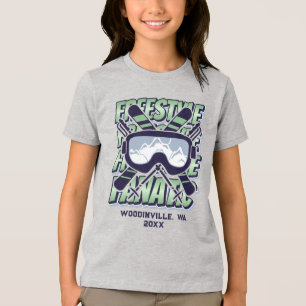 T-shirt En Tri-matière Lieu de ski libre personnalisé Nom de la date