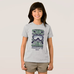 T-shirt En Tri-matière Lieu de ski personnalisé Nom de la date