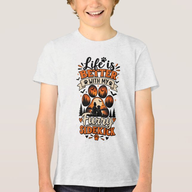T-shirt En Tri-matière Life Is Better With My Furry Sidekick (Recto)
