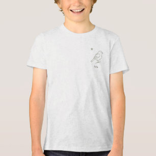 T-shirt En Tri-matière Ligne de luxe silencieux Art de ligne Oiseau Vert