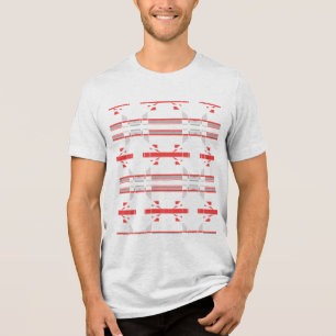 T-shirt En Tri-matière Lignes horizontales en gris rouge Sud-ouest ont l'