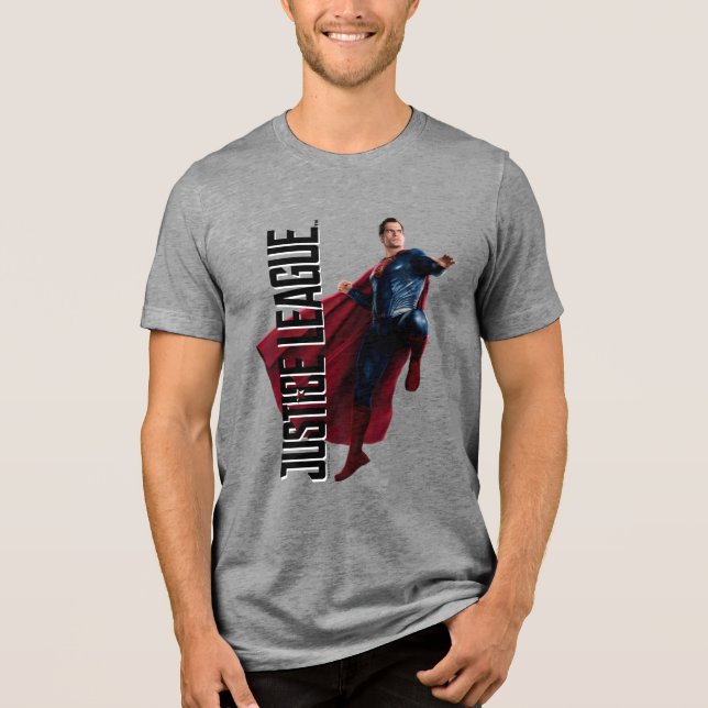 T-shirt En Tri-matière Ligue de Justice | Superman Sur Le Champ De Batail (Recto)