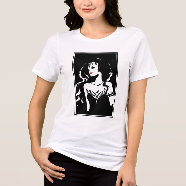 T-shirt En Tri-matière Ligue de Justice | Wonder Woman Noir Pop Art (Recto)