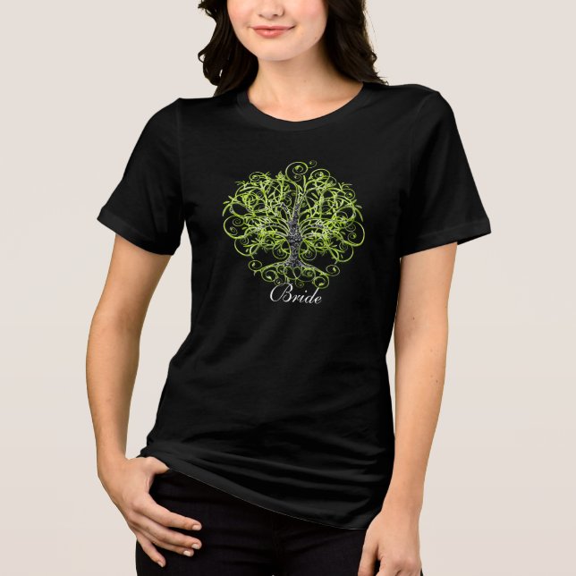 T-shirt En Tri-matière Lime Swirl Arbre Racines de l'amour Mariage (Recto)