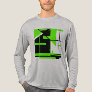 T-shirt En Tri-matière Lime Vert Noir Abstrait Grandes Formes Design