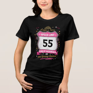 T-shirt En Tri-matière Limite de Vitesse Personnalisée Anniversaire Nom