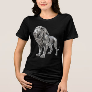 T-shirt En Tri-matière Lion argent celtique majestueux avec nœud complexe