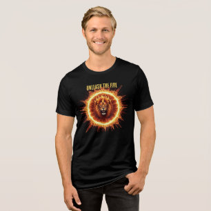 T-shirt En Tri-matière Lion d'incendie de puissance Graphic, conception d