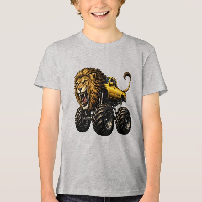 T-shirt En Tri-matière Lion Off Road Monster Truck (Recto)
