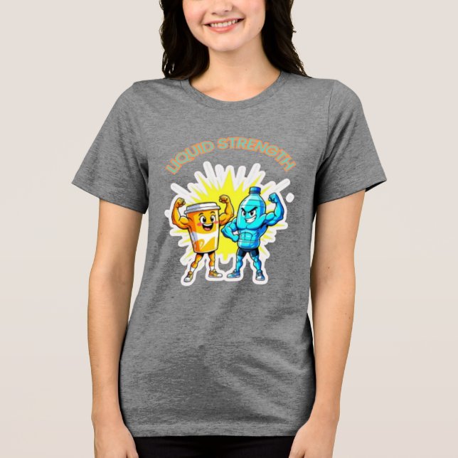T-shirt En Tri-matière Liquid Strength – Funny Juice & Water Muscle Desig (Recto)