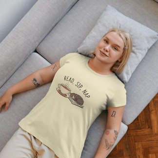 T-shirt En Tri-matière Lire, Sip, Nap : Cosy Cat and Coffee Lover
