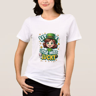 T-shirt En Tri-matière Little Miss Lucky : mignonne fille de la Saint Pat