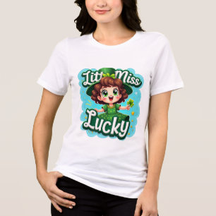 T-shirt En Tri-matière Little Miss Lucky : mignonne fille de la Saint Pat