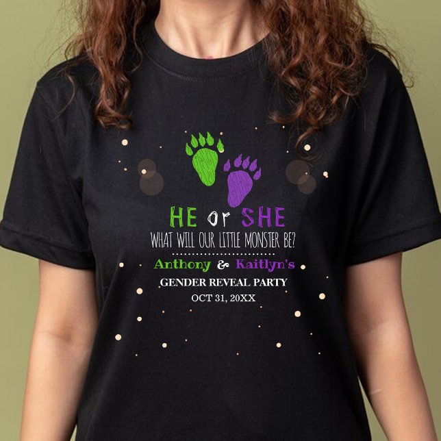 T-shirt En Tri-matière Little Monster Halloween Genre Revela Party (Créateur téléchargé)