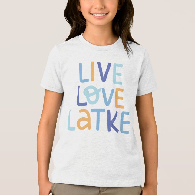 T-shirt En Tri-matière Live Love Latke Hanoukka Design (Recto)